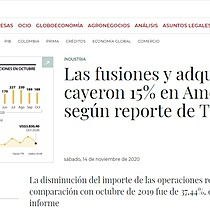 Las fusiones y adquisiciones cayeron 15% en Amrica Latina, segn reporte de TTR
